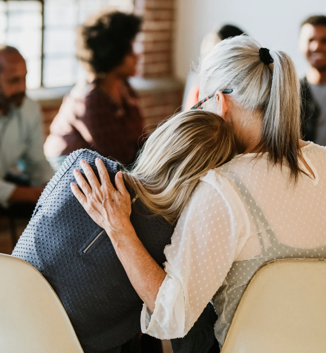 a group offering support to one another